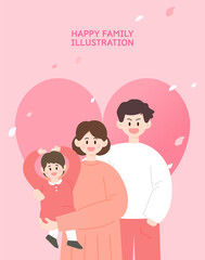An illustration of a harmonious family month. 