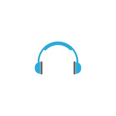 Headset icon logo design template vector