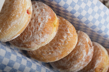 row of doughnuts diagonally