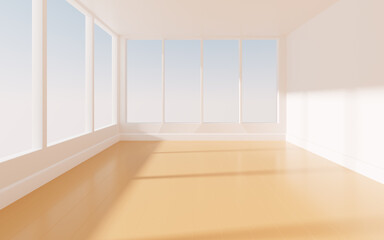 White empty room, 3d rendering.
