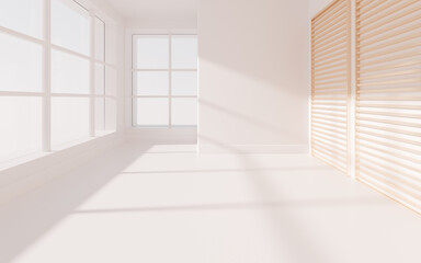 Obraz premium White empty room, 3d rendering.