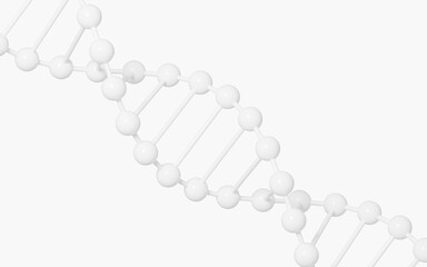 DNA with white background, 3d rendering.