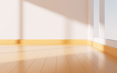 Fototapeta na wymiar Empty room with yellow floor, 3d rendering.