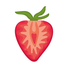 half strawberry fruit