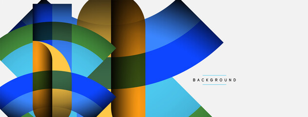 Obraz premium Geometric abstract background. Round shapes, circles, lines composition for wallpaper banner background or landing page