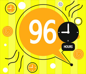 Obraz premium 96 hour clock icon. vector yellow weather symbol