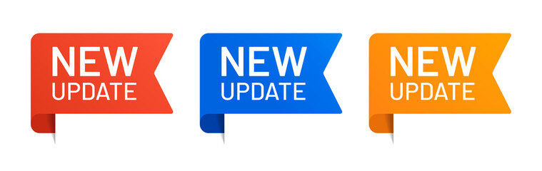 New Update banner set vector.