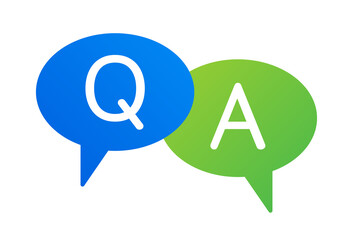 Q&A speech bubbles vector illustration. Question and answer symbol. - obrazy, fototapety, plakaty