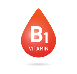 Vitamin B1 drop vector illustration.