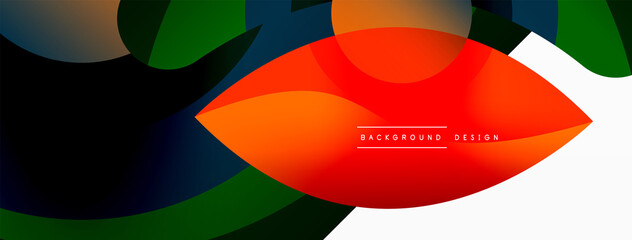 Creative geometric wallpaper. Minimal abstract background. Circle wave and round shapes composition vector illustration for wallpaper banner background or landing page