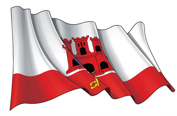 Waving Flag of Gibraltar