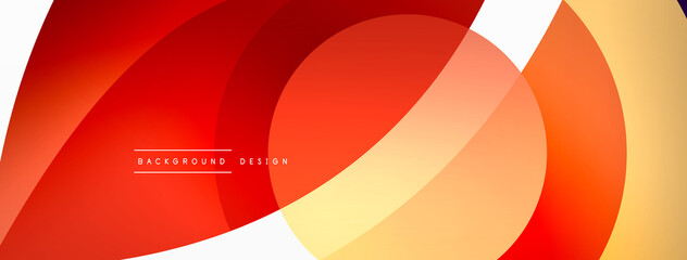 Abstract background with color geometric shapes. Beautiful minimal backdrop with round shapes circles and lines. Geometrical design. Vector illustration