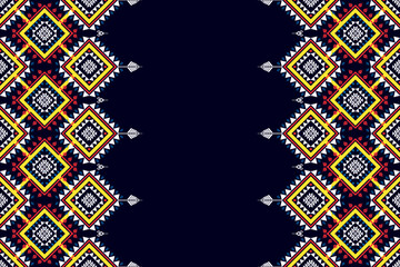 Ikat ethnic seamless pattern design. Aztec fabric carpet mandala ornament chevron textile decoration wallpaper. Tribal boho turkey African American Indian traditional embroidery vector 