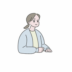 話を聞く女性イラスト素材