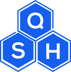 QSH letter logo design on White background. QSH creative initials letter logo concept. QSH letter design. 
