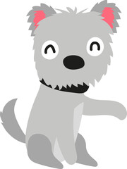 dog, characters, mascot, pets, cute, vector, fur, sitting, animal, young animal, puppy, playful, tail, cartoon, illustration, animal body part, canine 