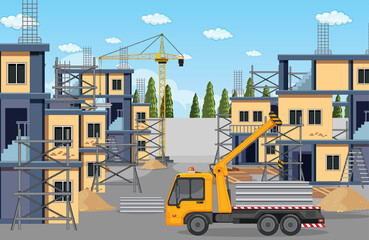 Obraz na płótnie Canvas Scene of building construction site