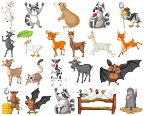 Set of different kinds of animals