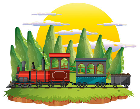 Train with natural scene