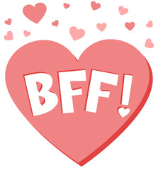 BFF or best friend forever lettering on white background