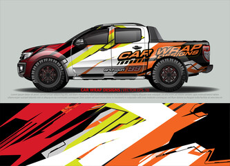 Car wrap decal design vector. abstract Graphic background kit designs for vehicle, race car, rally, livery, sport car