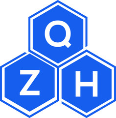 QZH letter logo design on black background. QZH  creative initials letter logo concept. QZH letter design.