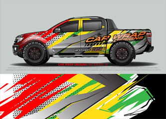 Car wrap decal design vector. abstract Graphic background kit designs for vehicle, race car, rally, livery, sport car