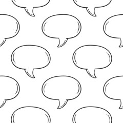 hand drawn seamless pattern text box on white background