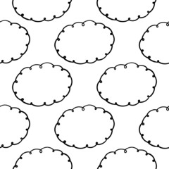 hand drawn seamless pattern text box on white background