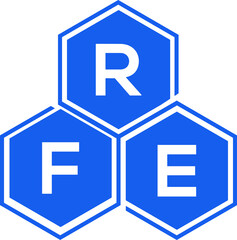 RFE letter logo design on White background. RFE creative initials letter logo concept. RFE letter design. 