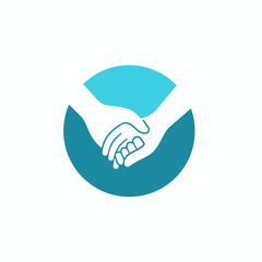 illustration of hand in hand, vector art.