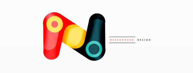 Modern stylish geometric background. Abstract round shapes composition for wallpaper, banner, background or landing