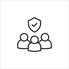 Employees Protection icon. An inclusive workplace. vector illustration. Color editable