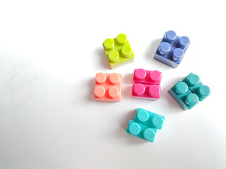 Obraz premium pieces of colour building toy blocks 