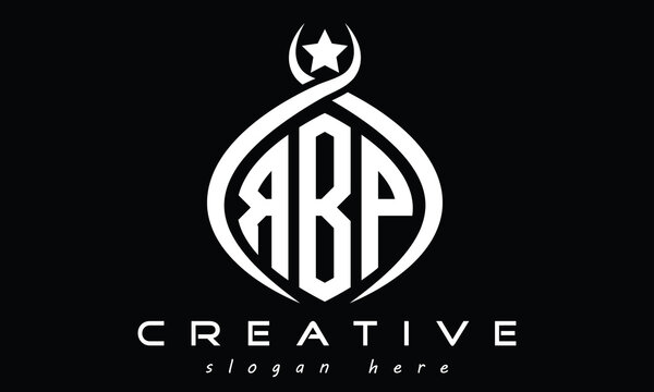 RBP three Letters creative curved oval circle geometric minimalist modern vector logo design