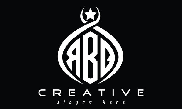 RBQ three Letters creative curved oval circle geometric minimalist modern vector logo design