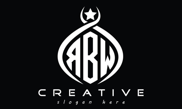 RBW three Letters creative curved oval circle geometric minimalist modern vector logo design