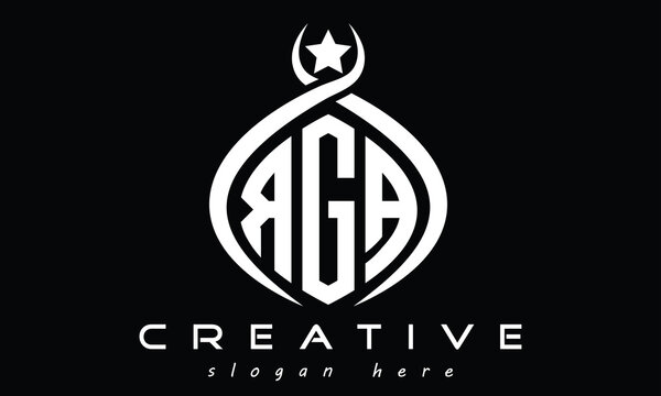 RGA three Letters creative curved oval circle geometric minimalist modern vector logo design