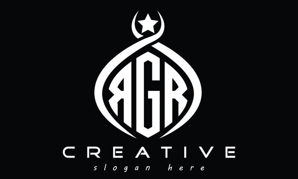 RGR three Letters creative curved oval circle geometric minimalist modern vector logo design