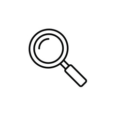 Magnifying glass line icon. Simple outline style. vector sign, linear pictogram isolated on white background. Logo illustration design. EPS 10.