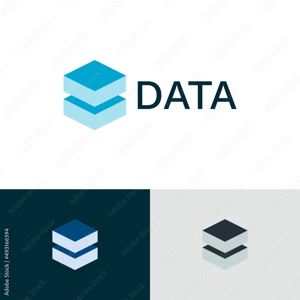 Poster modern cube tech logo design concept. fintech company brand logomark illustration. can representing 
