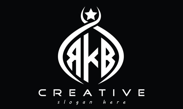 RKB three Letters creative curved oval circle geometric minimalist modern vector logo design