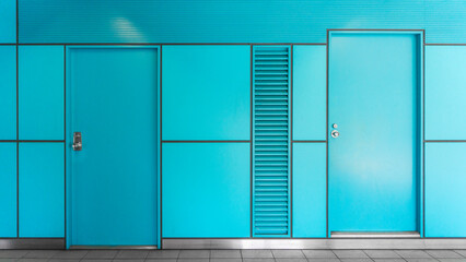 Space with blue walls and doors_27