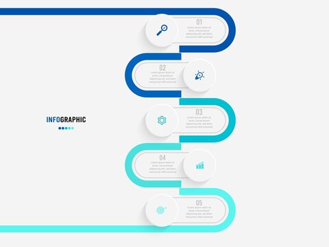 Business data visualization. Process chart. Abstract elements of graph, diagram with steps, options, parts or processes. Vector business template for presentation. Creative concept for infographic
