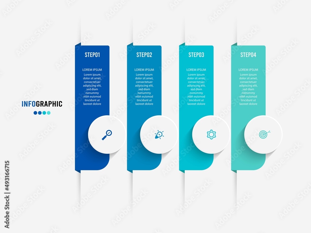 Wall mural business data visualization. process chart. abstract elements of graph, diagram with steps, options,