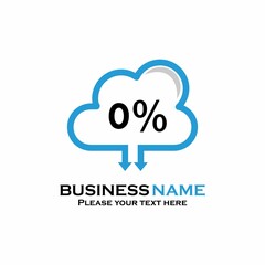 Percent and cloud vector icon template