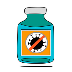 an illustration of a vaccine bottle on a white background. suitable for covid 19 vaccine advertisement