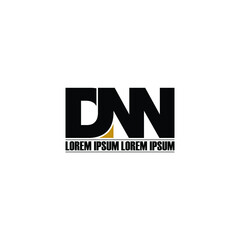 DNN letter monogram logo design vector