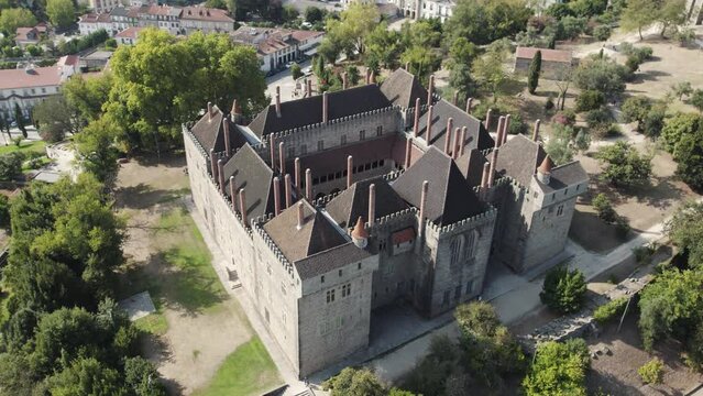 Striking medieval Palace of the Dukes of Braganza; Portugal