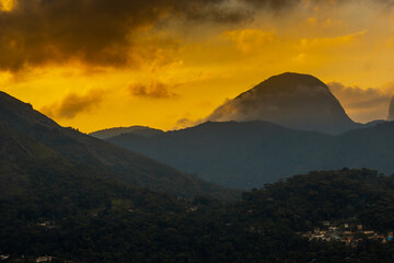 sunset in the mountains